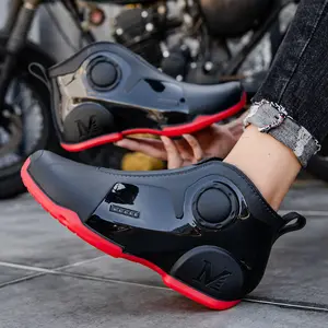 Men's Low-Cut Rubber Rain Boots - Slip-Resistant Short Boots with Non-Slip Sole All-Terrain Use for Fishing Car Washing Outdoor Work Streetwear & Easy On/Off (Suitable for Wet Floors Driveways Sidewalks) - Heavy-Duty Casual