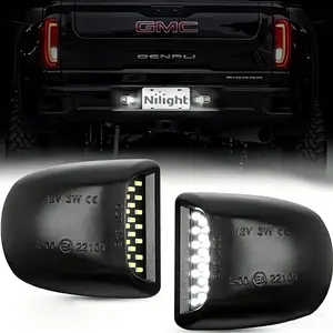 summervibes, Full LED License Plate Light Tag Lamp Assembly Replacement for Chevy Silverado 1500 2500 3500 Suburban Tahoe GMC Sierra Yukon XL for Escalade, 6000K White, Pack of 2