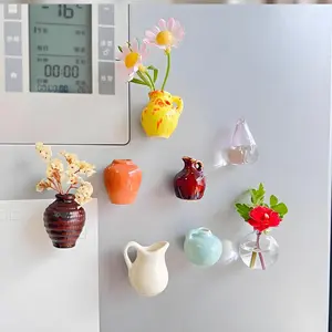 Mini Ceramic Vase Refrigerator Magnets - Elegant Ceramic Design for Fridge Notes & Photos - Compact & Practical Decorative Magnets for Your Home