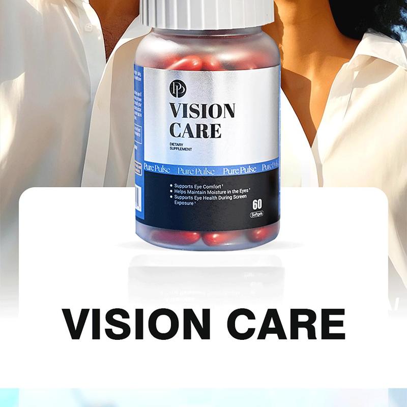 Pure Pulse Vision Care Eye Support Dietary Supplement for US Customers - 60 Count Bottle