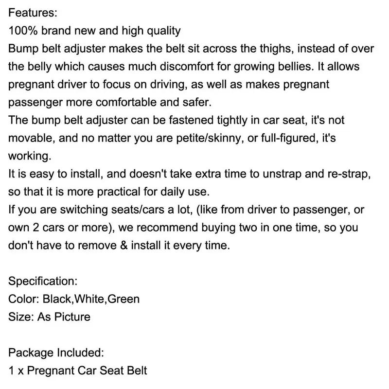 Car Seat Belt Adjuster, Universal Car Seat Belt Adjuster for Pregnant Woman, Maternity Moms Belly Protective Adjuster Extender Kit, Pregnancy Belt, Automotive Accessories
