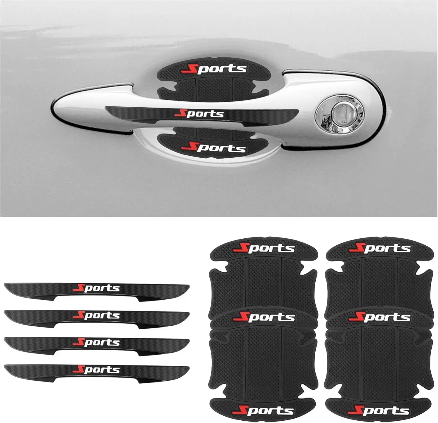 4 count  Door Protector+4PCS  Door Handle Protector,  Door Handle Scratch Protector,Universal  Door Edge Protector  Decorations Fit  ,SUV,