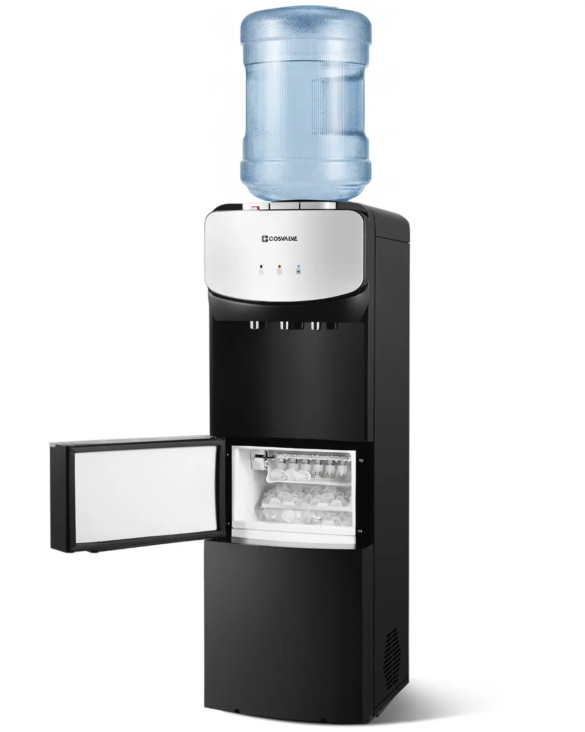 4-in-1 Water Cooler Dispenser with Ice Maker, Hot-Cold-Room Temperature Water, 5-Gal Capacity for Home, Office, Kitchen Use