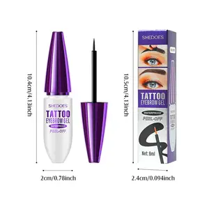 Easy Peel-Off Tinting Eyebrow Mousse Gel - Smudge-Proof, Waterproof, Sweatproof, Long-Lasting Film-Forming Formula, Medium Coverage Brown-Tinted or Black Defined Brows Cosmetic for Outdoor Use, Tinting Eyebrow Gels, Brown-Tinted Eyebrow Gels