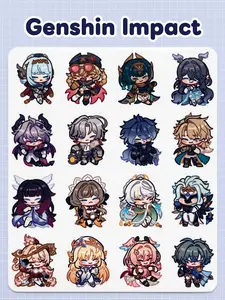 Genshin Impact Scrunkly Acrylic Keychain