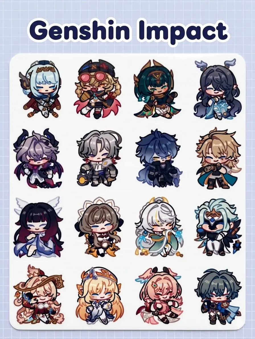 Genshin Impact Scrunkly Acrylic Keychain