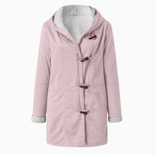 [LTO]Winter off-season  women's coats, fleece-lined thickened women's coats with fur collars and pockets, winter overcoats Jacket Outerwear Long Sleeve Casual Long Sleeve,summervibes