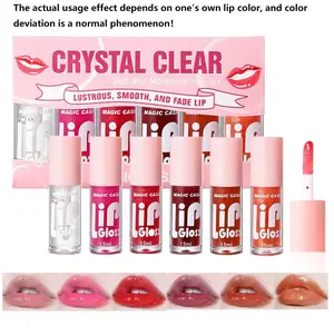 Long Lasting Lip Oil, 6 Counts/box Moisturizing Lip Gloss, Glossy Lip Glaze Stick, Plumping Lip Oil for Girls & Women Daily Lip Makeup, Lip Oil Kit