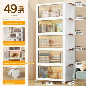 New 1 3-layer 4-layer installation-free storage cabinet storage cabinet for household baby and children to organize clothes and toys storage cabinet plastic snack cabinet Rack