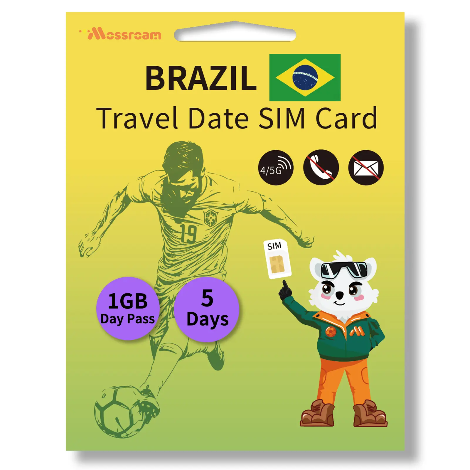 Brazil 3 in1 Physical SIM - Prepaid 4G/5G 1-2GB LTE Data for 5-30 Days - No Contracts, No Roaming - Easy Setup for Unlocked Devices
