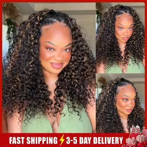 [WEAR GO HALF WIG] ISEE HAIR Wear Go 1B/30 Highlight Half Wig Water Wave Invisible Hairline Glueless Human Hair Wigs Seamless Flip Over Wig Natural Look Beginner Friendly#outdoorfun #Category Spotlight