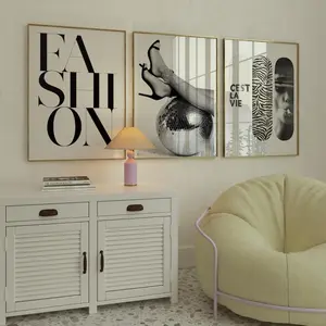 Stockholm Style Wall Art Set of 3 Y2K Gallery Wall Set, Leopard & Panther Prints, Chic Apartment Decor