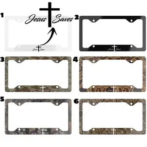 Jesus Save Camouflage License Plate Frame, Car Exterior Accessories, Available In 6 Colors, Gift For Him , Gift For Her, Jesus Camo License Plate Frame, Hunting License Plate Frame