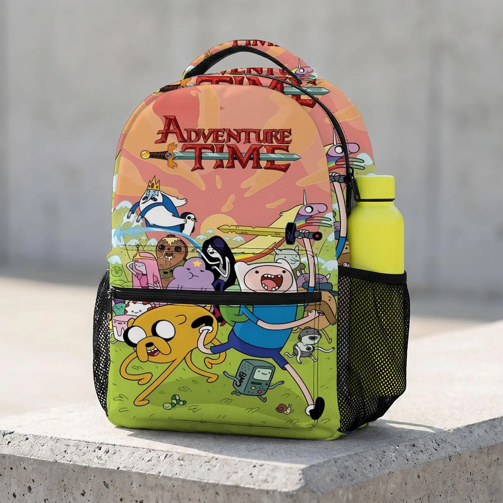 Adventure-Time Large Capacity Cute Cartoon Animal Travel Bag | Heavy Duty School Backpack with Chest Buckle | Kawaii Printed Bookbag for Boys and Girls