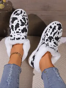 Women's Fall Winter Casual Slip-On Loafers, Breathable Comfort Round Toe Lace-Up Walking Shoes, Fashion Lightweight Classic Design