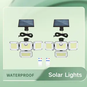 Stocking Stuffers White Elephant Gifts for Adults Mom Men Teen, Commercial LED Solar Street Lights, 333 LED Solar Powered Security Flood Lights