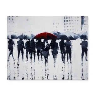 360 stand Rectangular Stylish Elegance Rain Walking Silhouettes Placemat CPPM1418QL0UYU, 14x18 in., Modern Tableware for Home Kitchen Decor, Aesthetic