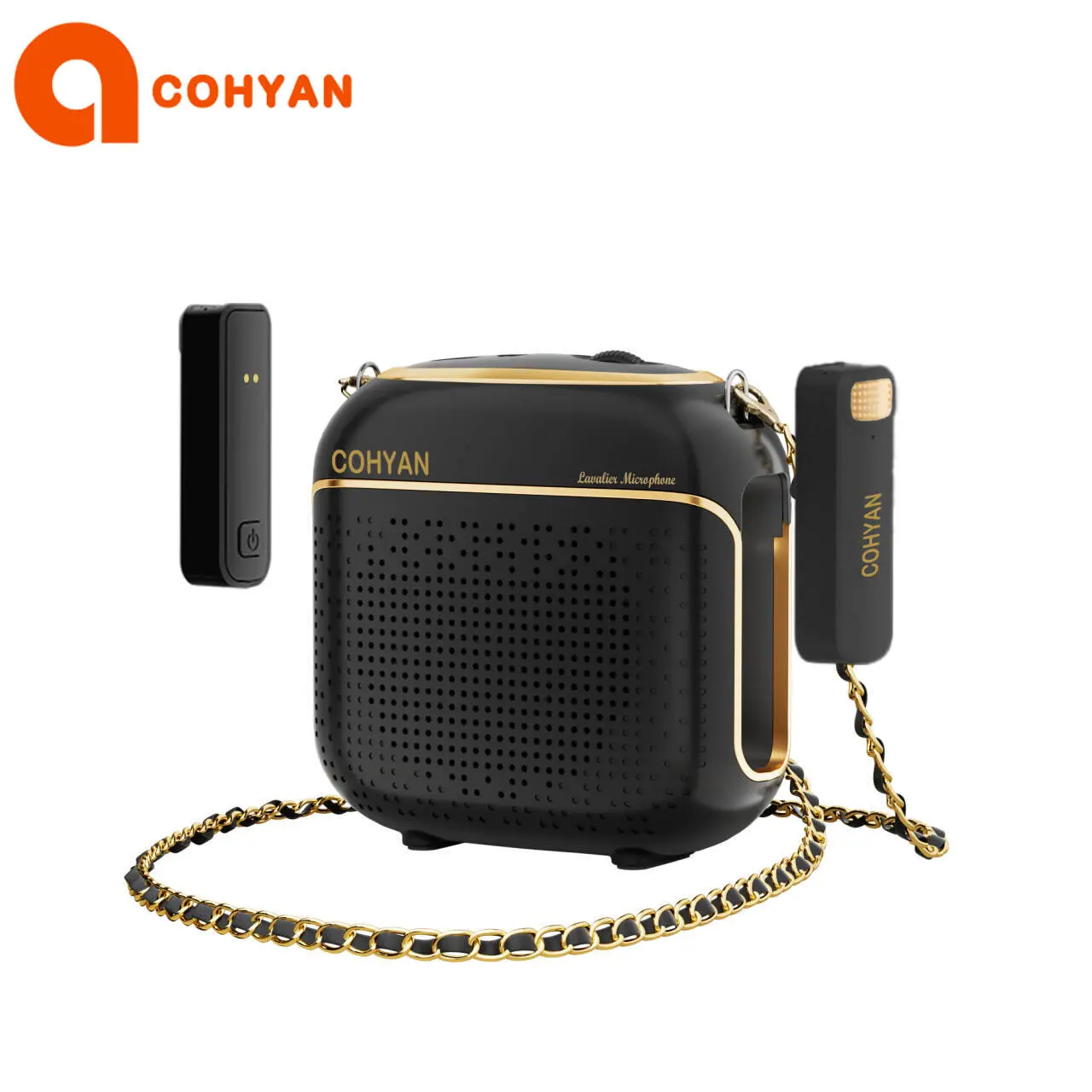 COHYAN K29 Portable Voice Amplifier - Multifunctional Wireless Speaker with 2 Wireless Bluetooth Microphones, Rechargeable High-Definition Sound for Teachers, Classroom, Meetings, Black,summerwins