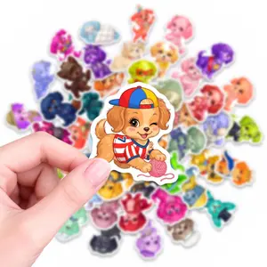 50 cartoon dog stickers, cute pet dog stickers for decorating water bottles and planners