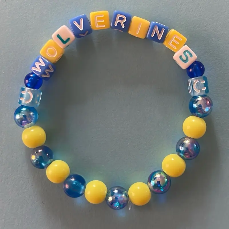 GAME DAY Bracelets : “Wolverines!” (represent Michigan) - size EXTRA SMALL