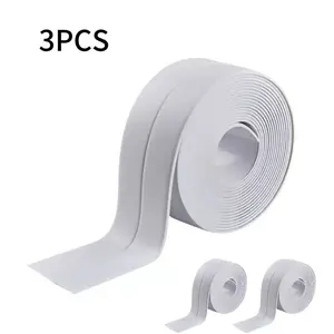 3 Rolls Waterproof Moisture Proof Self Adhesive Sealing Tape for Bathroom Kitchen Sink Shower Bathtub Toilet Workshop Home Use Prevents Water Damage Easy Apply Durable Modern Tile Grout Repair Seal Protector
