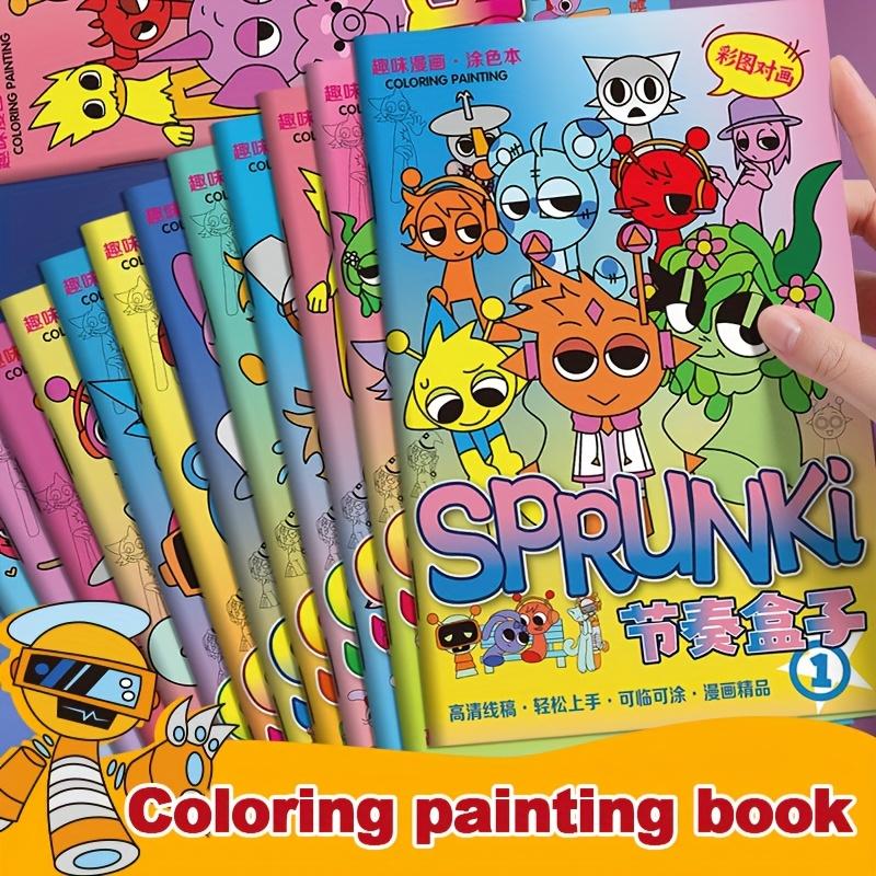 12 Book Coloring Set, Coloring Book Box, Sprunki Theme for Creativity and Focus, Perfect Christmas and Birthday Gift, Portable Art Supplies for All Ages