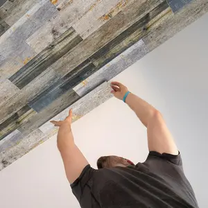 Wood Grain Pattern Self-adhesive Wall Tile Sticker, Thickened Floor Tile Sticker, Wall Decal for Kitchen, Bathroom, Floor, Ceiling