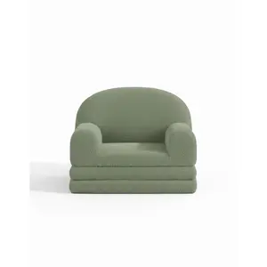 2-in-1 Kids Sofa Chair Furniture for Home – Memory Foam Toddler Lounger, Removable Washable Cover, Spring Support, Non-Slip Portable Design for Playroom & Bedroom