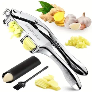 SnapFixMate Garlic Press and Slicer 2 in 1,Effortlessly Crush, Slice, and Mince Garlic,with this Versatile Kitchen Tool - Perfect for Home Cooks and Professional Chefs Alike