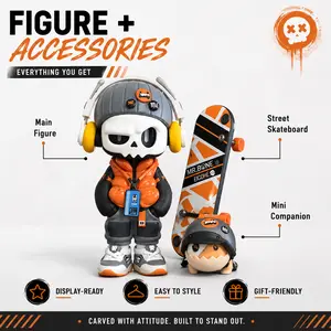 MR.BONE Back to the Future Series Limited Edition Figurine Set - Stylish Collectible Holiday Gift Box for Moday Culture Collectors (Toys & Hobbies, Classic & Novelty, Stress Relief Item)