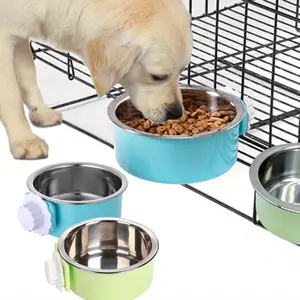 Stainless Steel Pet Feeder Set, Detachable Dog Bowl for Cats Dogs Birds Rabbits Hamsters Squirrels, Hanging Food Water Dish Kit