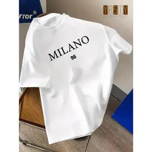 MILANO Men's Comfy 96 Print Crew Neck Short Sleeve T-shirt - Casual Tops For Daily Wear - Men's Fashion & Gift