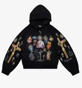 We Are Righteous 'Ultimate Sacrifice' Thermal Zip Up Hoodie Black