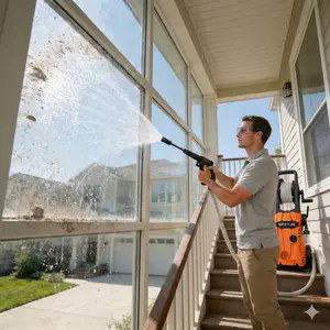 Electric Pressure Washer, High Pressure Portable Power Washer - Electric Washer With Upgraded Soap Tank, High Pressure Cleaning Machine with Foam Cannon for Cars/Fences/Driveways/Patios/Home Cleaning