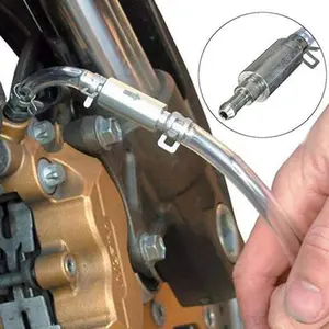 Brake Bleeder Hose - One Way Check Valve Tube Bleeding Tool Kit for Hydraulic System Bleeding, Universal Brake Fluid Bleeder Kit for Car Motorcycle Clutch, Soft Tube with Metal Clips