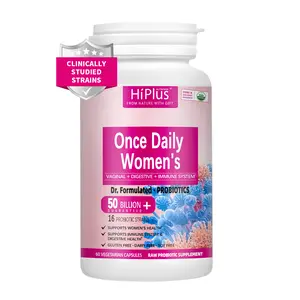Women's pH Balanced Probiotic, 50 billion CFU, 16 probiotic strains. Organic probiotic triple action to support digestive, intimate and immune health. Relieves Irritable Bowel Syndrome Symptoms, Dairy Free, Intimate Odor Regulation, 60 Capsules