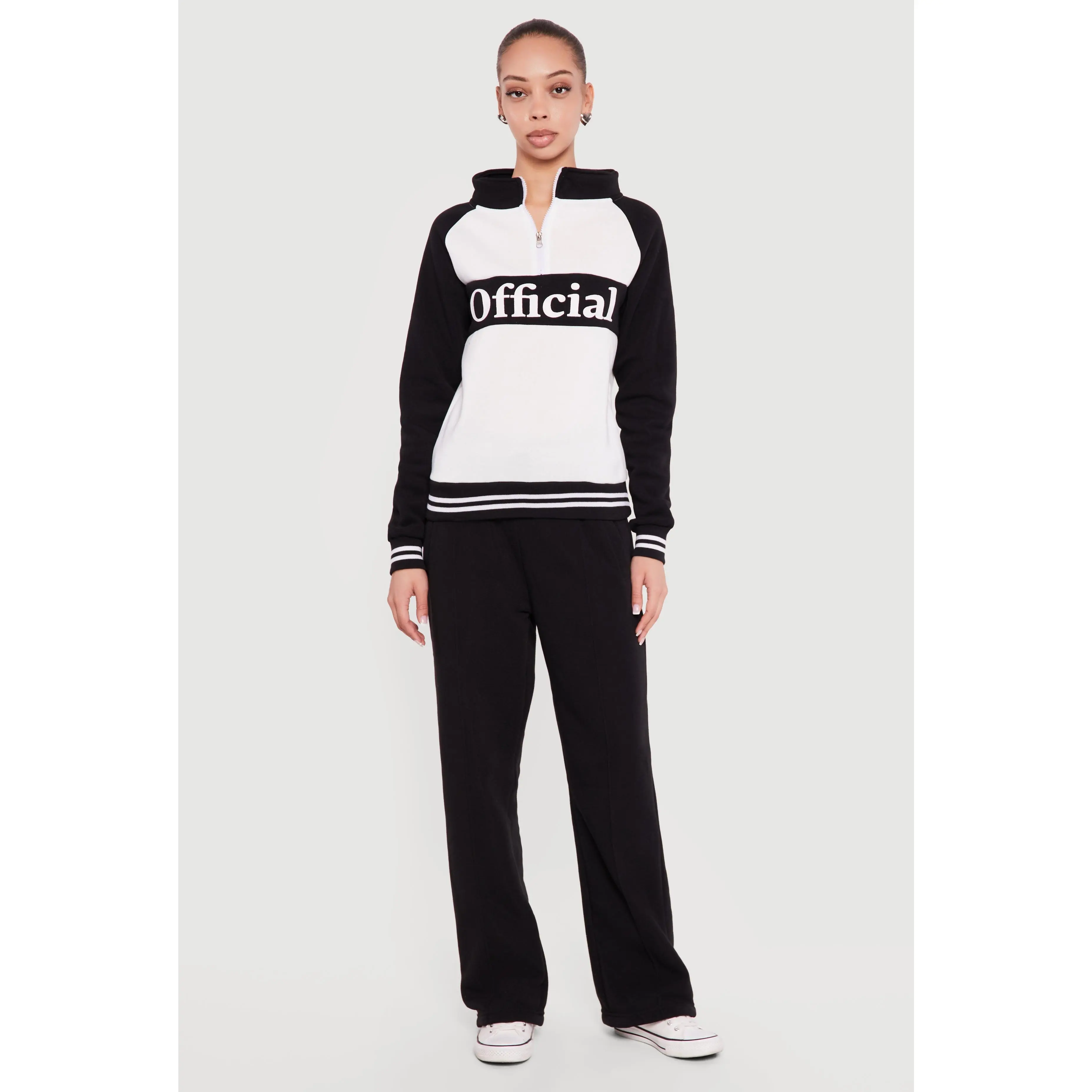 Pintuck Detail Varsity Stripe Pintuck Detail Sweatpants