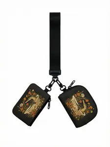 1pc Crocodile & Floral 2D Print 2-Piece Wristlet Bag Set, Lightweight | For Students & Office Ladies, Stylish & Practical Daily Carry