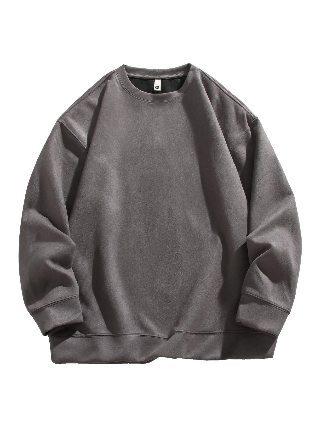 CCCMAI Men's Crewneck Sweatshirts, Long Sleeve Thermal Pullover Tops, Regular Fit Long Sleeve Round Neck Pullover for Spring Fall, Crewneck Top Menswear Casual Classic Stylish