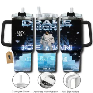 Elite Tumbler - Drake Iceman New Album 2026 V12 40oz Tumbler With Handle & Straw, Hiphop Retro Collage Cup, Drake Inspired Travel Tumbler, Vintage Music Drinkware, Rapper Star Fan Gift, Stainless Steel Coffee Mug, Gift for Music Lovers