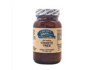 Chupp's Herb Company Chaste Tree Capsule for Menstrual Cycle Regulation Infertility Treatment PMS Relief 90 Veggie Caps