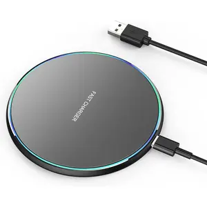 Wireless Charger, Wireless Charging Pad Compatible with iPhone, 15W Max Fast Wireless Charging Pad Mat for Samsung Galaxy , AirPods Pro/3/2