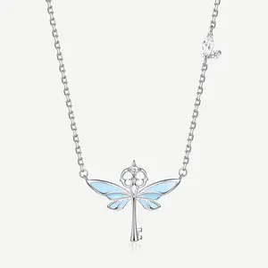 Harry Potter Flying Key Necklace, Sterling Silver Pendant for Women, Glow-in-the-Dark Design, Sentimental Love Gift Jewelry