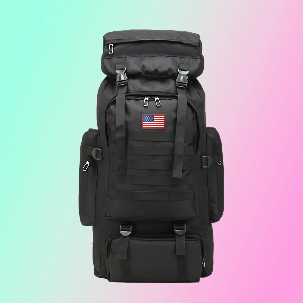 Men's 80L Camouflage Prepper Bugout Backpack - 600D Oxford Fabric, Waterproof, Breathable, Rugged, Built-In Compartments, Army Style, All-Terrain, Camouflage Graphic Hiking Bag for Camping, Hiking Backpacks, All-Terrain Backpacks