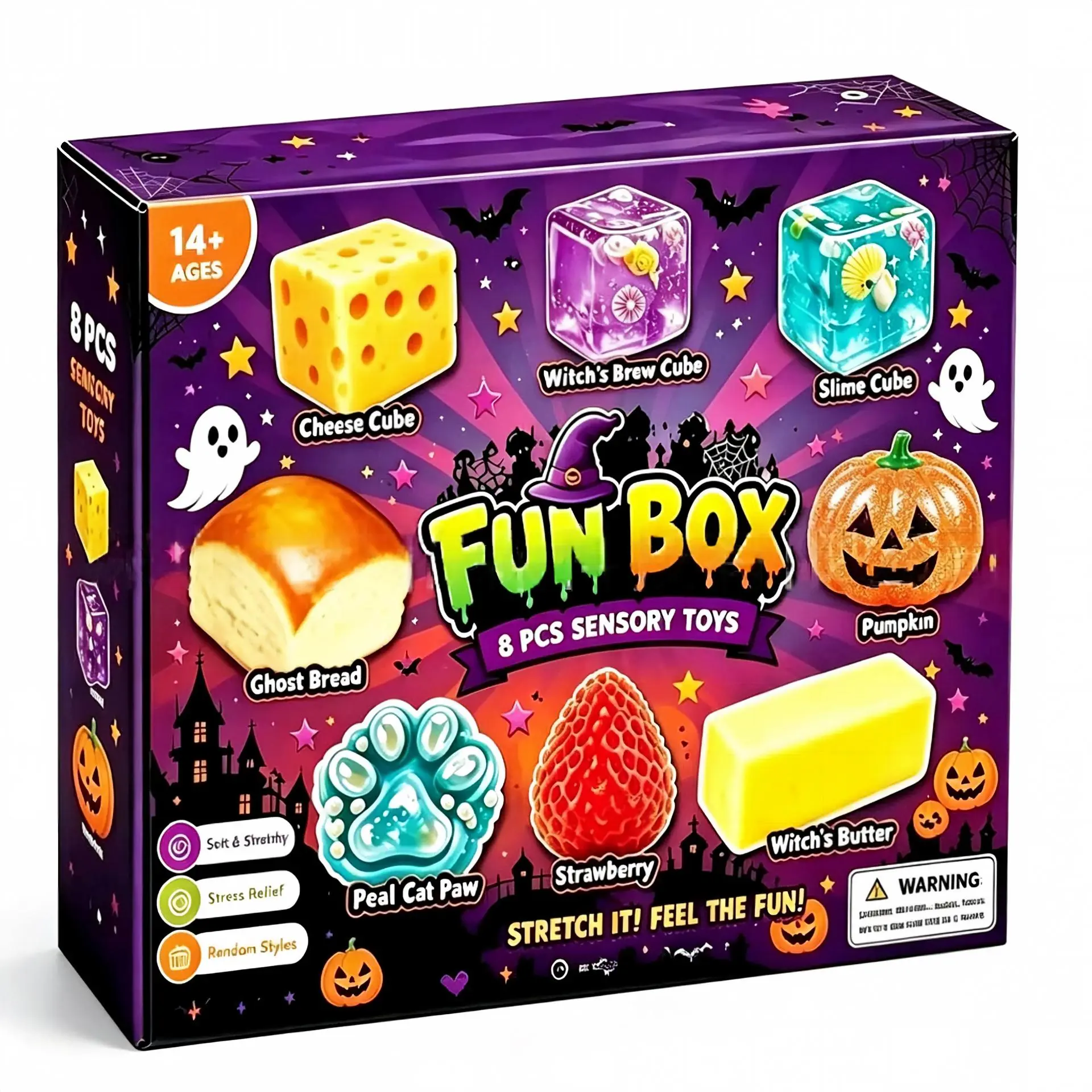 Halloween Slow-Rising Squeeze Fidget Toys Set - Pumpkin & Ghost Squishy Toys, Stress Relief Party Gifts for Kids