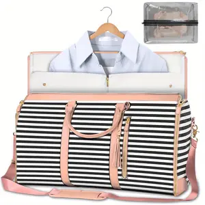 Foldable Travel Bag, Convertible Carry On Garment Bag Duffle Bags For Women, Multi-Functional Large Capacity Storage Tote, Hand-Carry Luggage With Hanging Garment Compartment