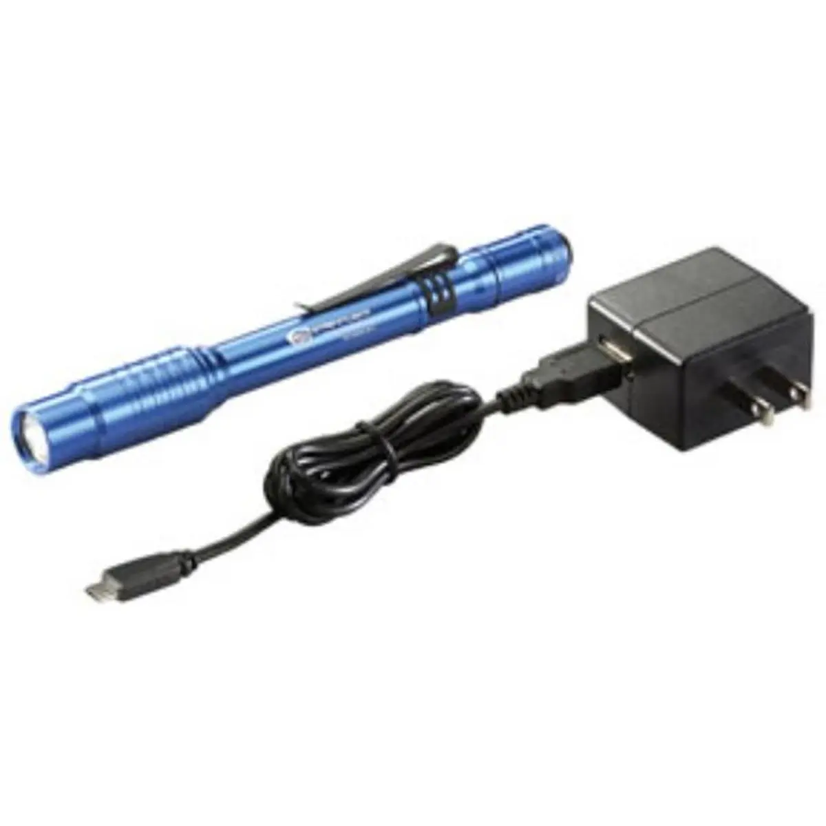 Streamlight Stylus Pro USB Rechargeable Penlight - IPX4 Rated, Includes 120V AC Adapter, USB Cord, and Nylon Holster, Blue (for Camping & Hiking Sports & Outdoor Use)