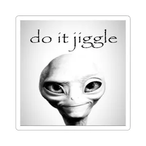 Humorous Alien Kiss-Cut Stickers, Fun Laptop Decals, Quirky Home Decor, Unique Gifts for Friends, Playful Art Stickers