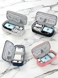 Large Capacity Digital Accessories Storage Bag, Travel Organizer for Cables, Phone Cases, Wallets, Jewelry, Long Sleeve Design