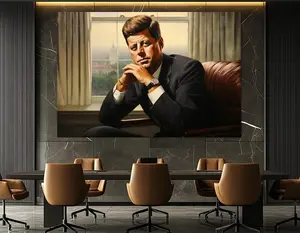 John F. Kennedy Canvas Print – JFK Portrait Wall Art – Presidential Poster – Office Wall Decor – John F. Kennedy Painting